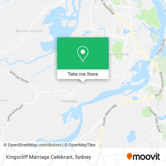 Kingscliff Marriage Celebrant map