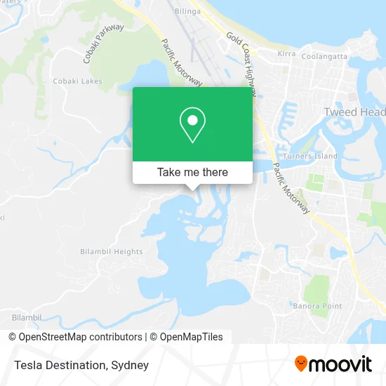 Mapa Tesla Destination