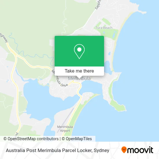 Mapa Australia Post Merimbula Parcel Locker