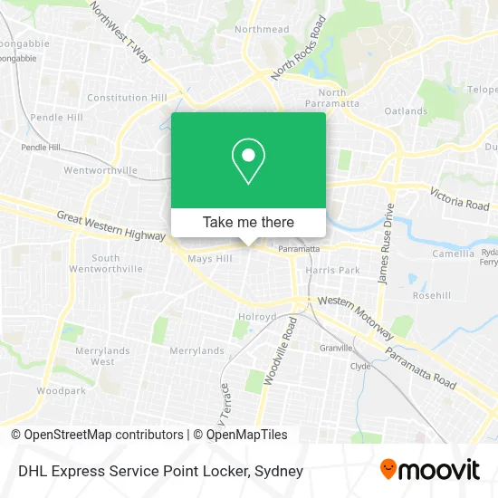 Mapa DHL Express Service Point Locker