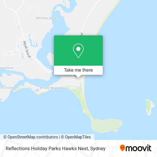 Reflections Holiday Parks Hawks Nest map