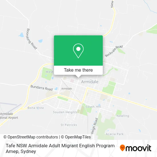 Tafe NSW Armidale Adult Migrant English Program Amep map
