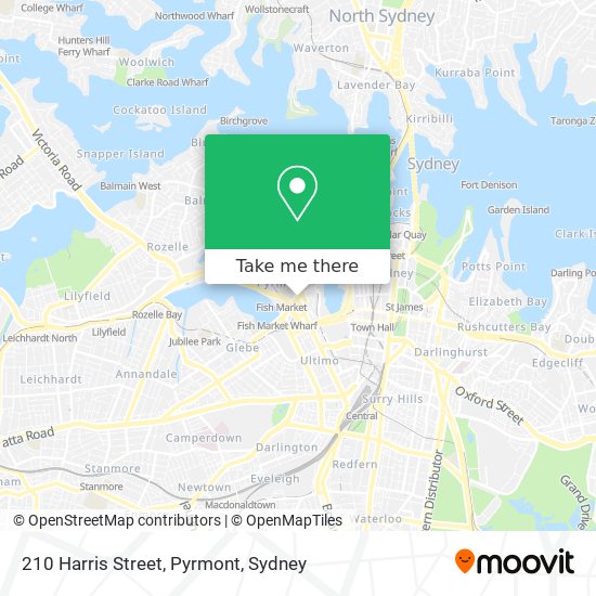 Mapa 210 Harris Street, Pyrmont