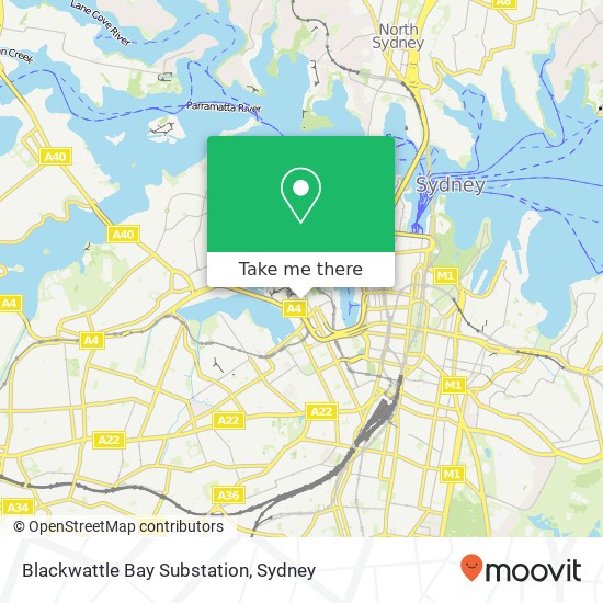 Mapa Blackwattle Bay Substation