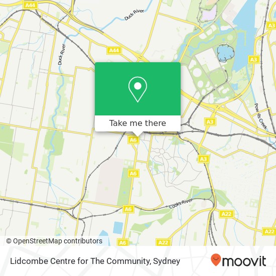 Lidcombe Centre for The Community map