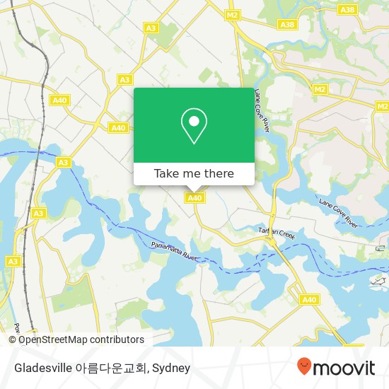 Mapa Gladesville 아름다운교회