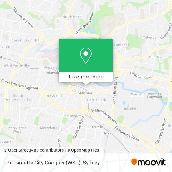 Mapa Parramatta City Campus (WSU)