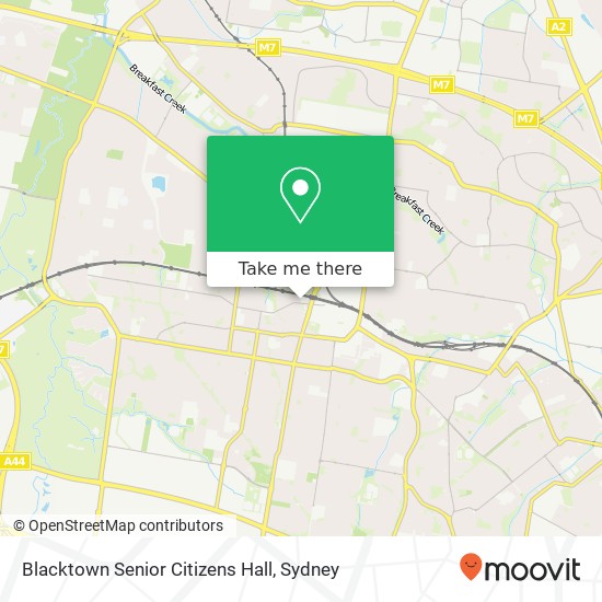 Blacktown Senior Citizens Hall map