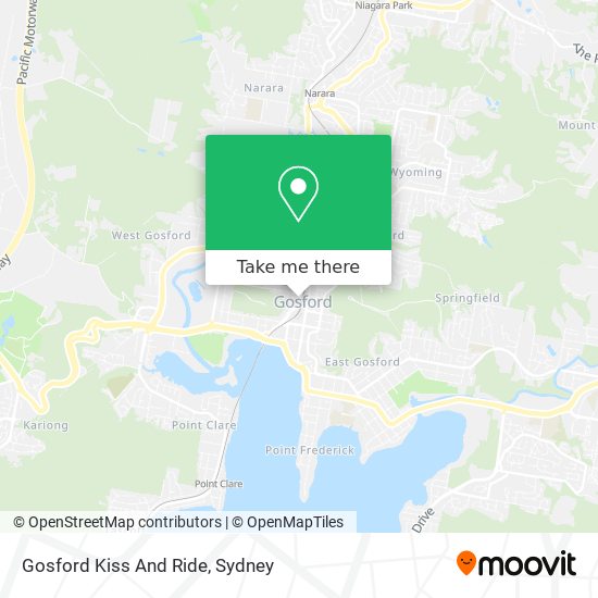 Mapa Gosford Kiss And Ride