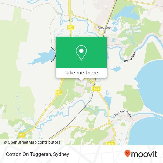 Cotton On Tuggerah map