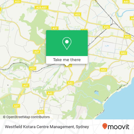 Mapa Westfield Kotara Centre Management