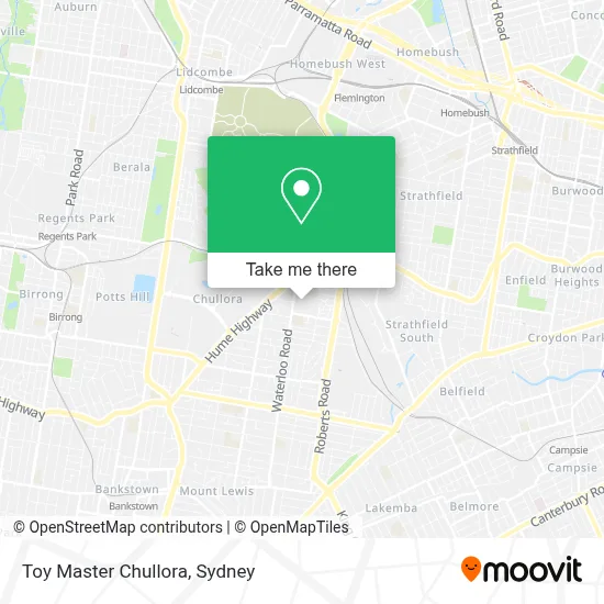 Toy Master Chullora map