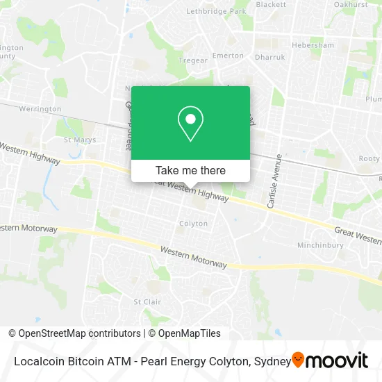 Localcoin Bitcoin ATM - Pearl Energy Colyton map
