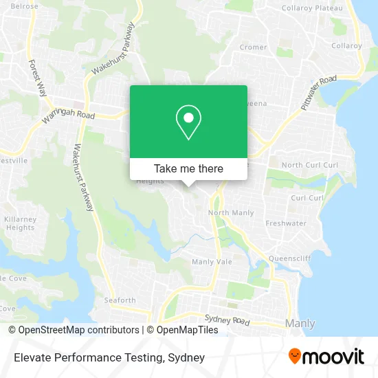 Elevate Performance Testing map