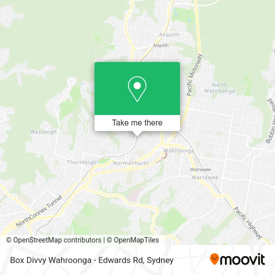 Box Divvy Wahroonga - Edwards Rd map