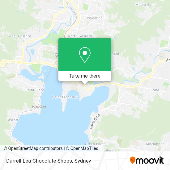 Mapa Darrell Lea Chocolate Shops