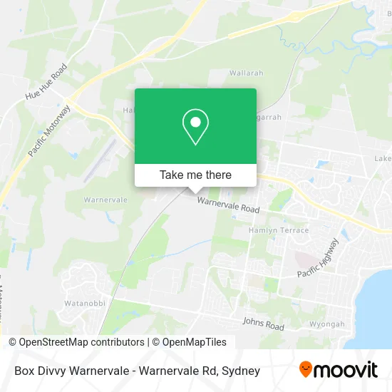 Mapa Box Divvy Warnervale - Warnervale Rd