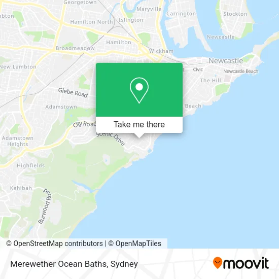 Merewether Ocean Baths map