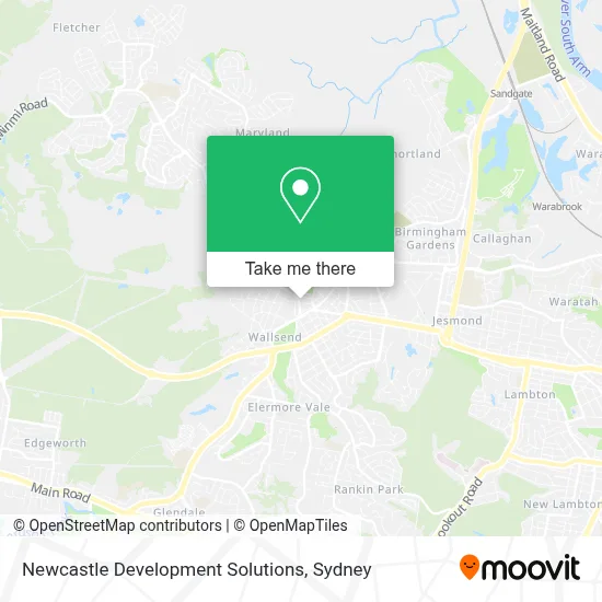 Mapa Newcastle Development Solutions