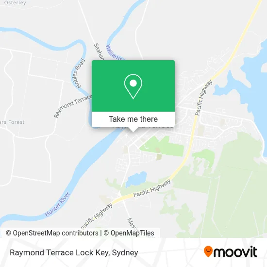 Raymond Terrace Lock Key map