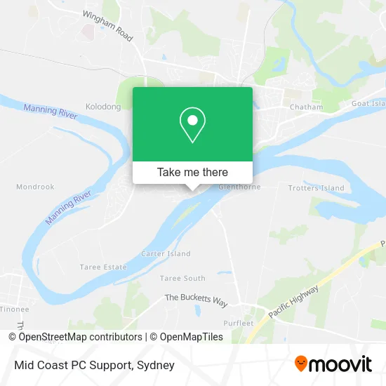Mid Coast PC Support map