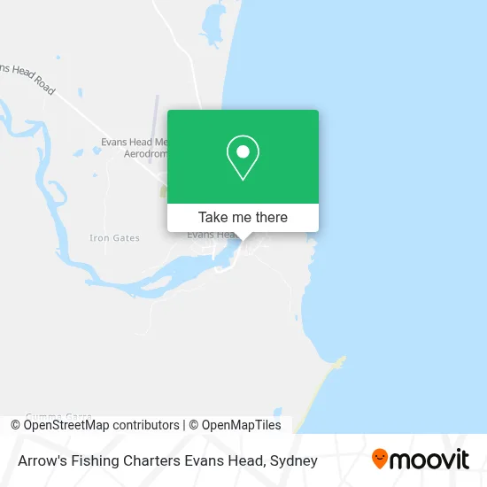 Arrow's Fishing Charters Evans Head map