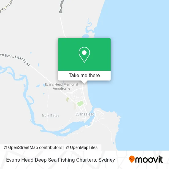 Evans Head Deep Sea Fishing Charters map