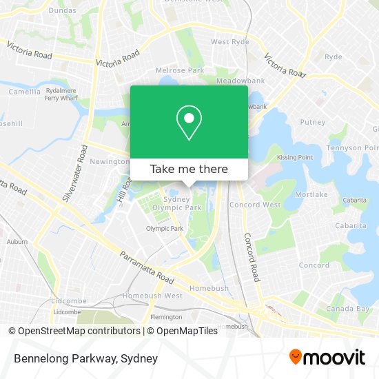 Mapa Bennelong Parkway