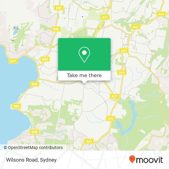 Mapa Wilsons Road