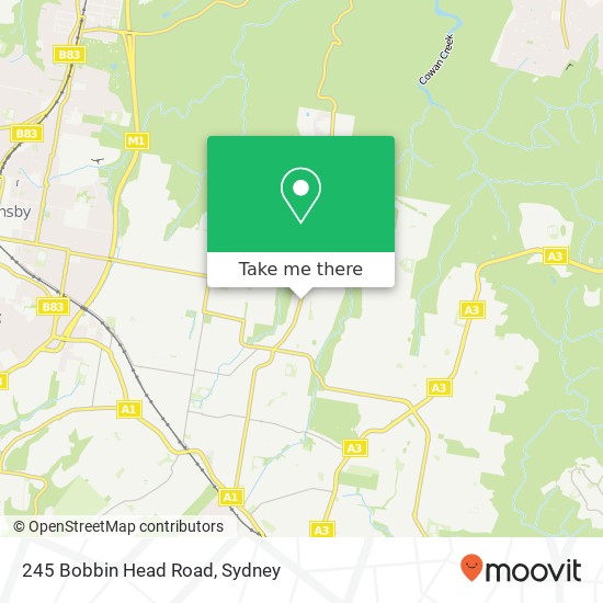 Mapa 245 Bobbin Head Road