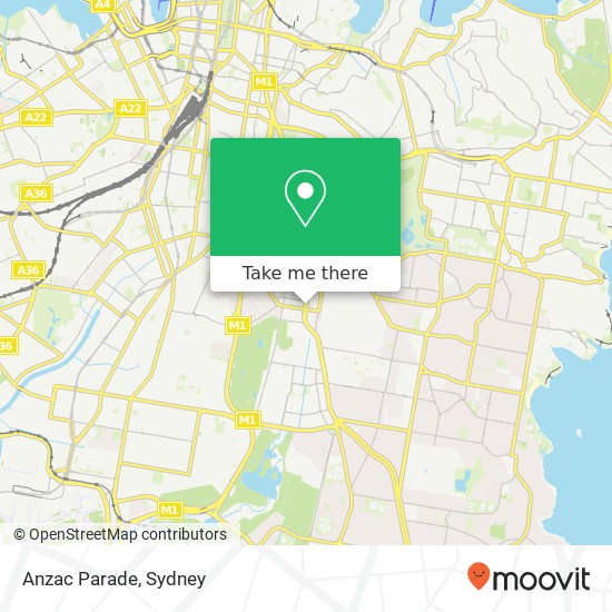 Anzac Parade map