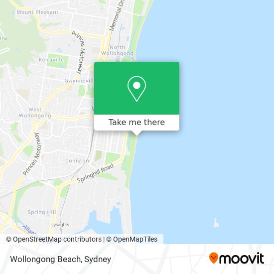 Wollongong Beach map