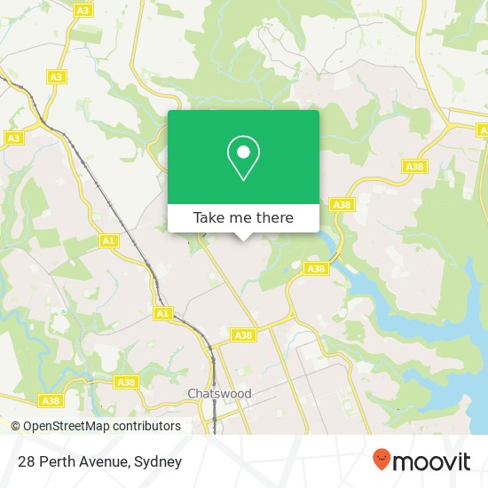 Mapa 28 Perth Avenue