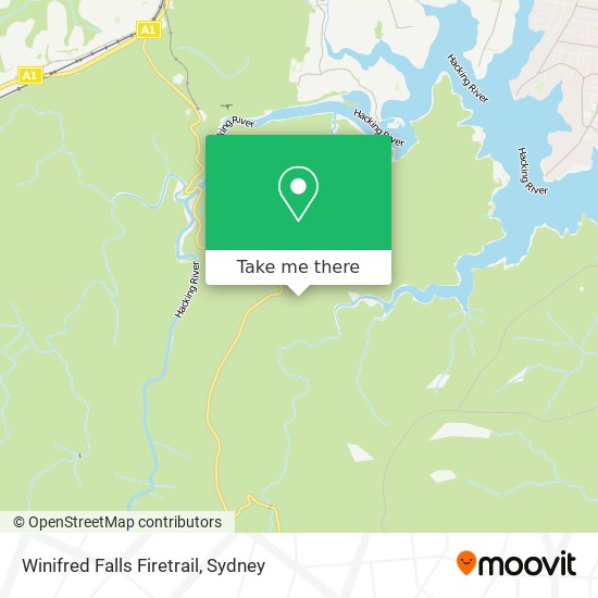 Winifred Falls Firetrail map