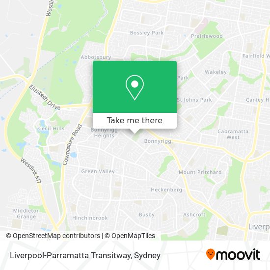 Mapa Liverpool-Parramatta Transitway