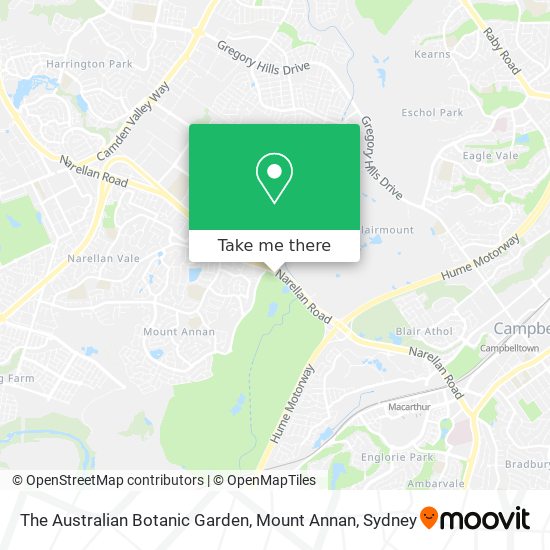 Mapa The Australian Botanic Garden, Mount Annan