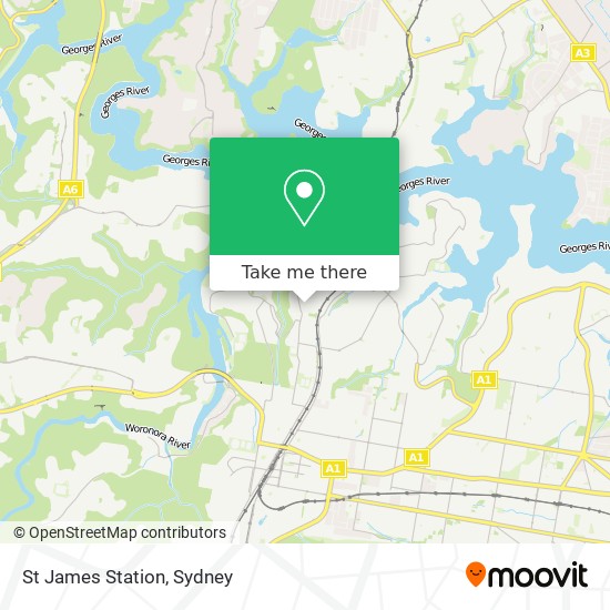 St James Station map