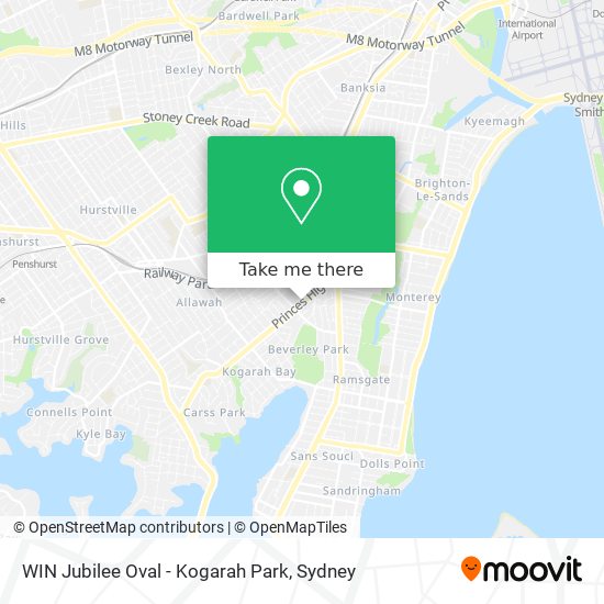 Mapa WIN Jubilee Oval - Kogarah Park