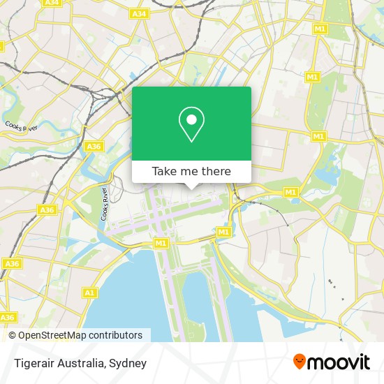 Mapa Tigerair Australia