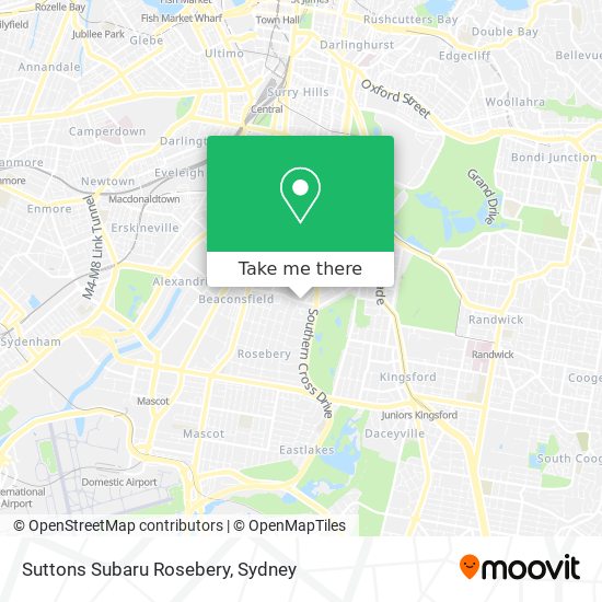 Suttons Subaru Rosebery map