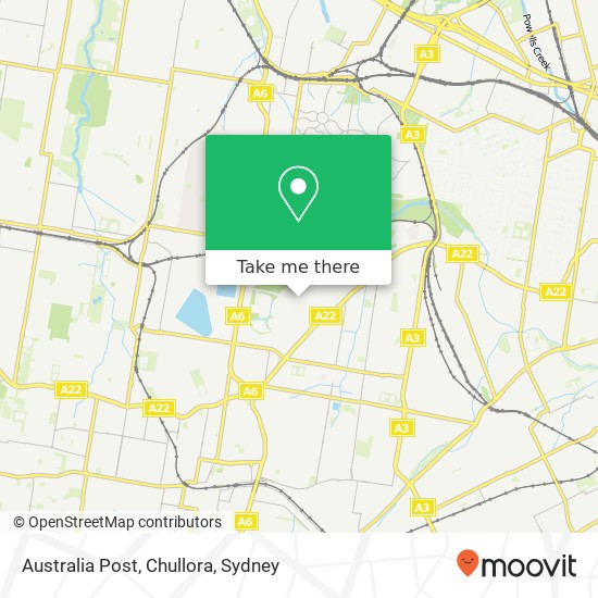 Australia Post, Chullora map