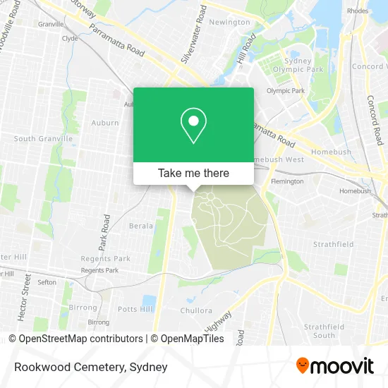 Rookwood Cemetery map