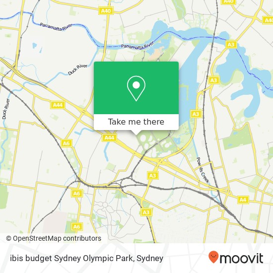 Mapa ibis budget Sydney Olympic Park