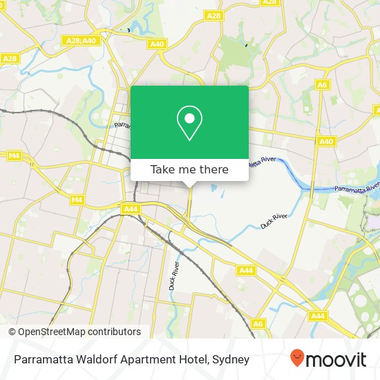 Mapa Parramatta Waldorf Apartment Hotel