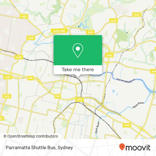 Parramatta Shuttle Bus map