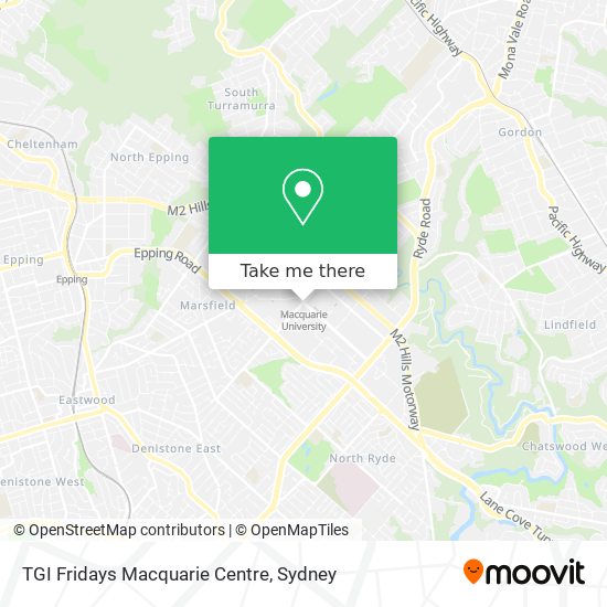 Mapa TGI Fridays Macquarie Centre