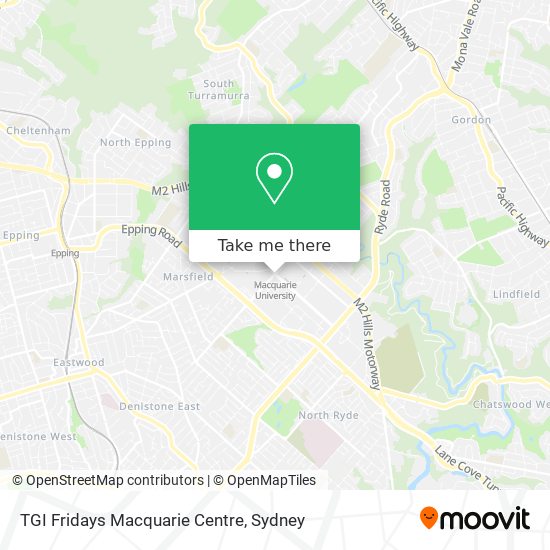 TGI Fridays Macquarie Centre map