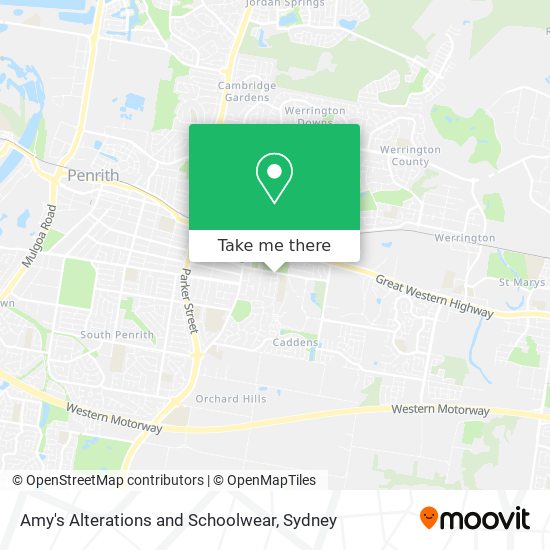 Amy's Alterations and Schoolwear map