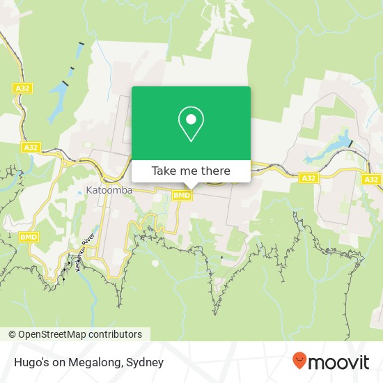 Mapa Hugo's on Megalong