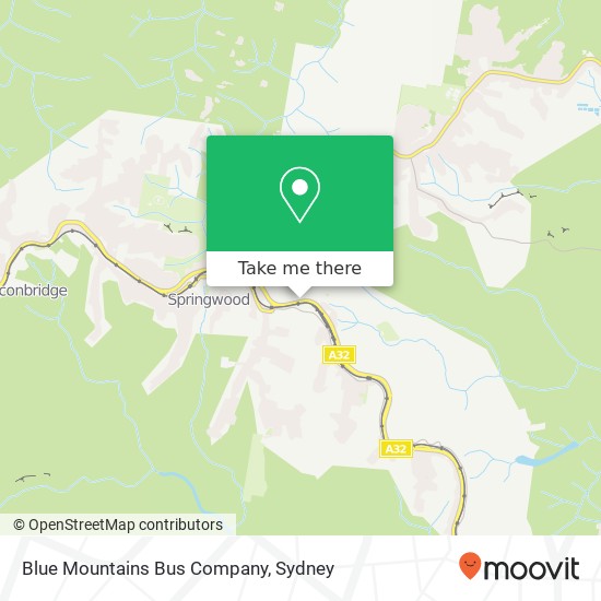 Mapa Blue Mountains Bus Company